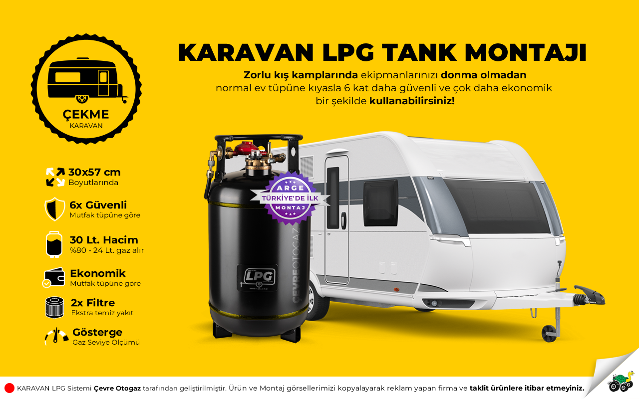 Çekme Karavanlarda Karavan LPG Tank Montajı - Çevre Otogaz / İstanbul